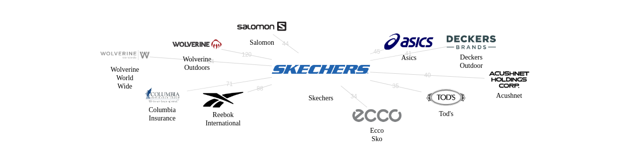 Skechers 보유 US 특허가 인용reference하는 선행 특허 보유 기업 네트워크 데이터 기준일 20240101 그림